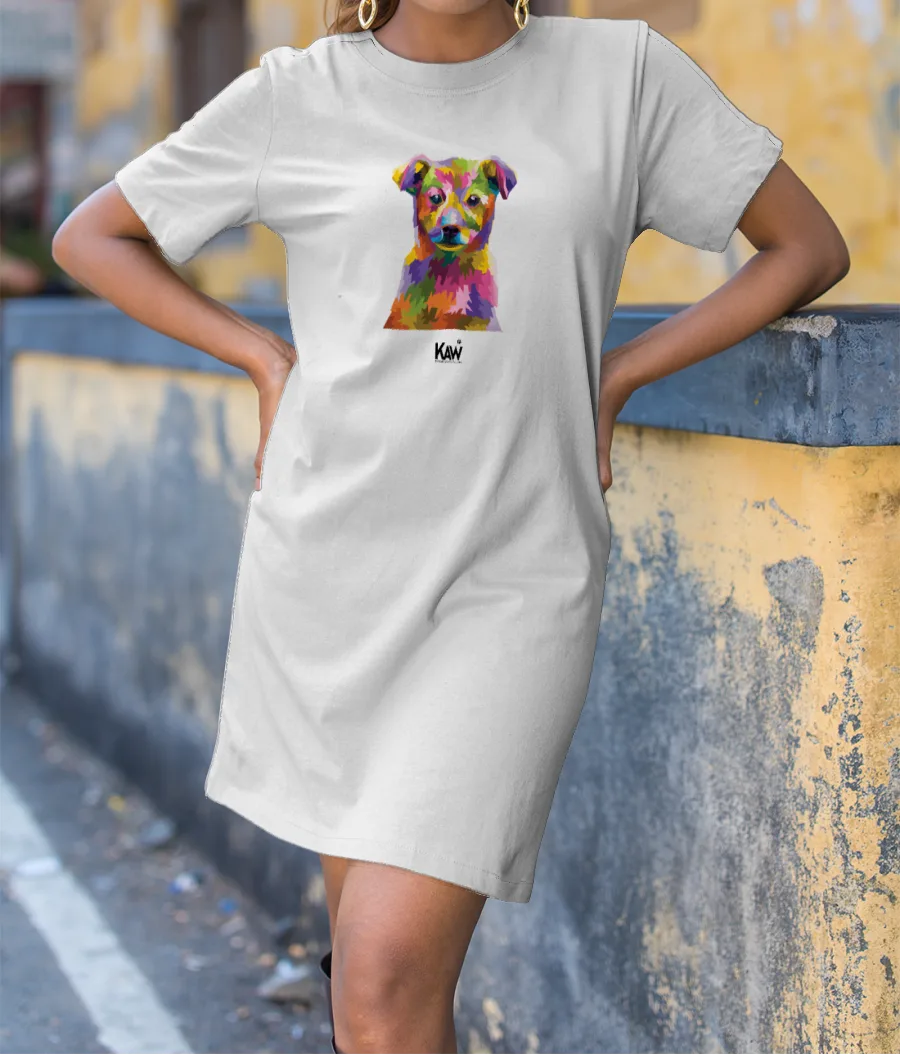 Chromatic Pupper T-Shirt Dress