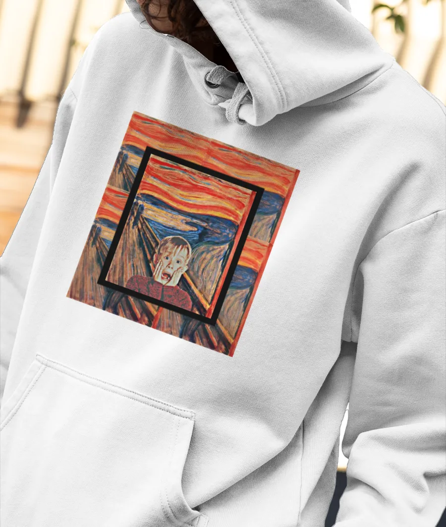 Home alone × The scream Front-Printed Hoodie