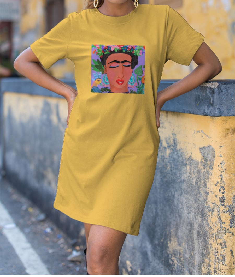 Frida Kahlo purple garden of d T-Shirt Dress