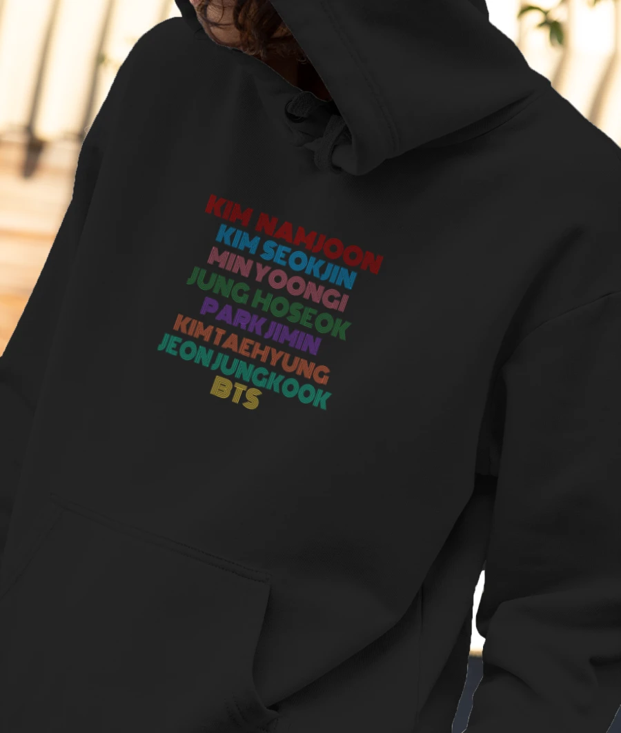 BTS OT7 DYNAMITE TYPOGRAPHY  Front-Printed Hoodie