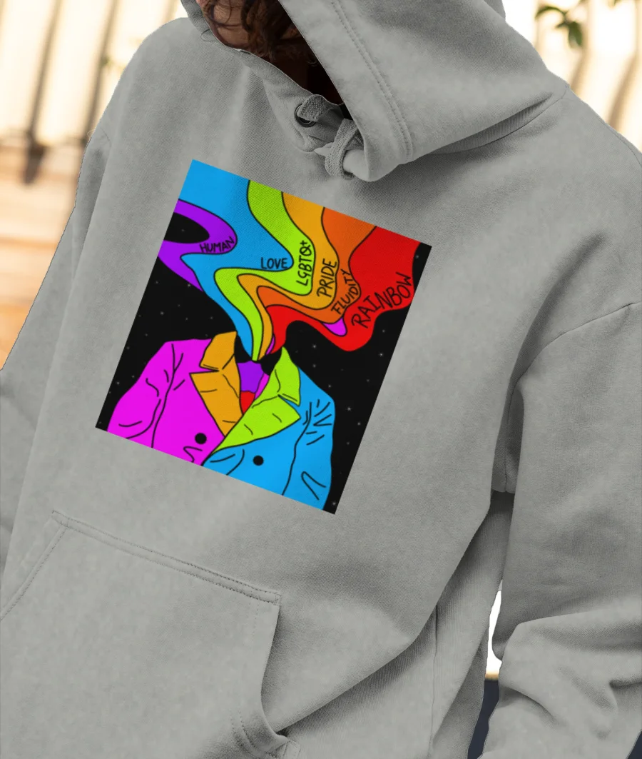 Lgbtq+ Support Front-Printed Hoodie