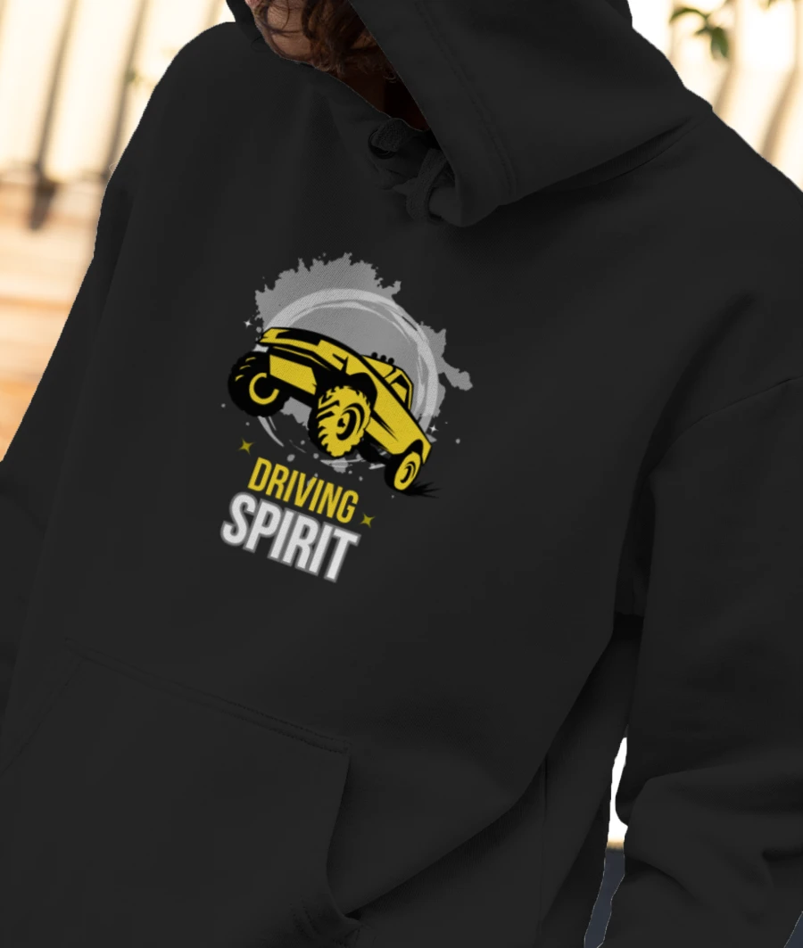 Driving spirit car illustrated Front-Printed Hoodie