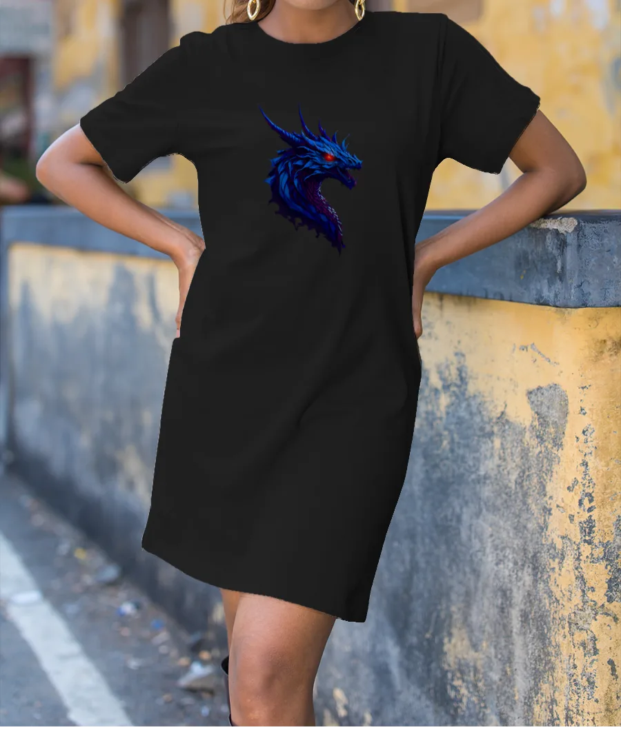 blue dragon  T-Shirt Dress
