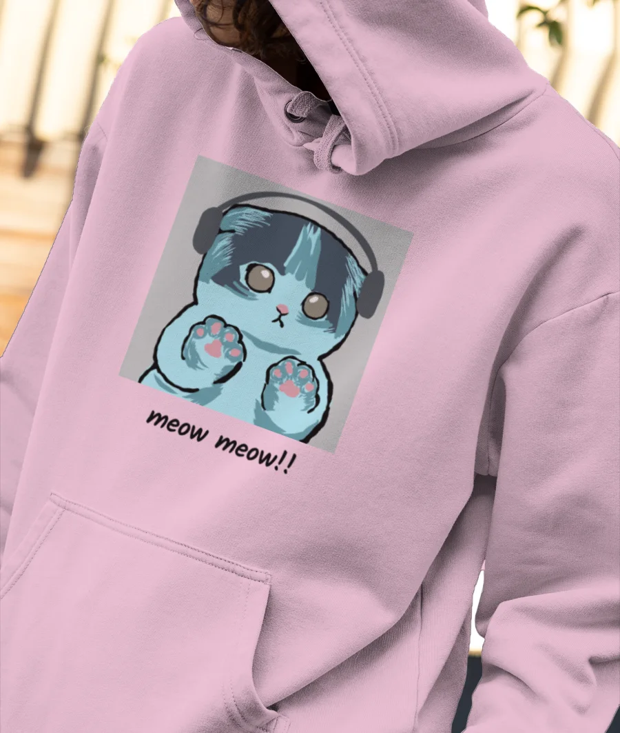 Meow meow music!! Front-Printed Hoodie