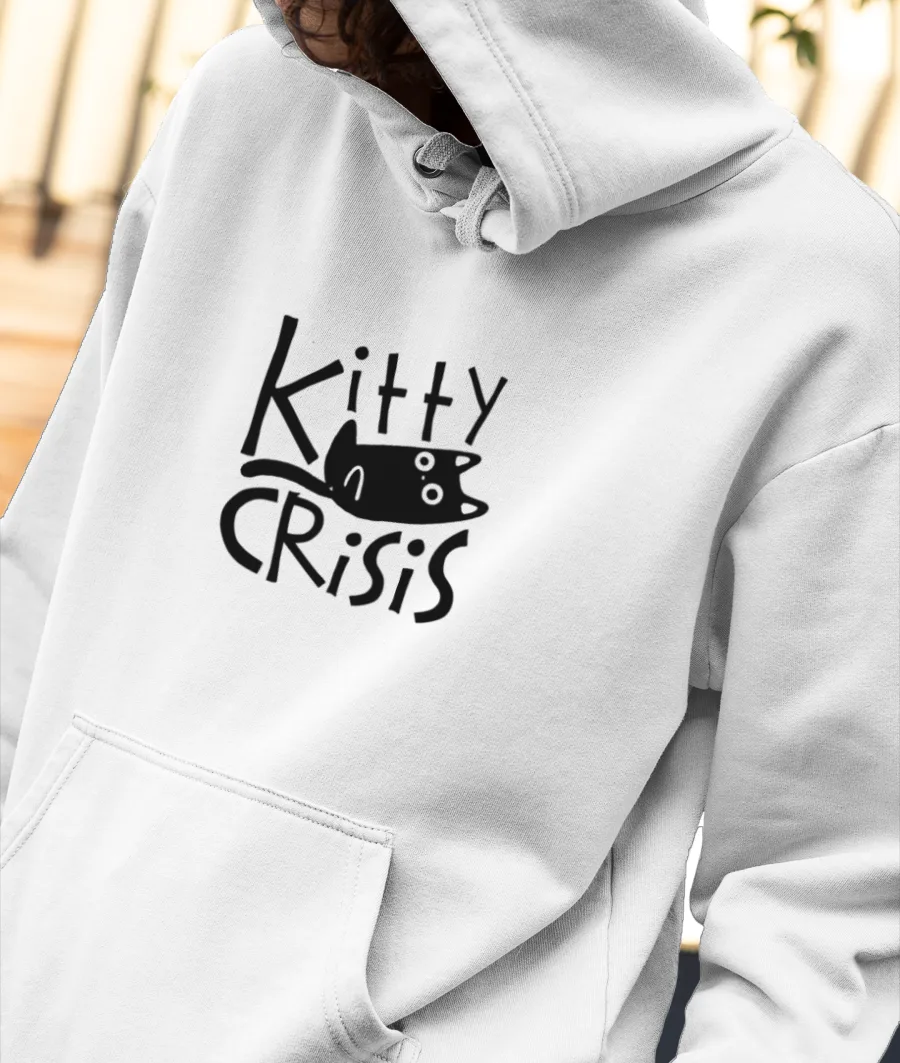 Kitty Crisis Front-Printed Hoodie