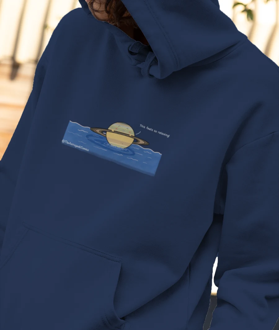 Relaxing Saturn Front-Printed Hoodie