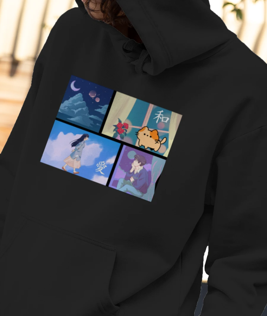 Anime Front-Printed Hoodie