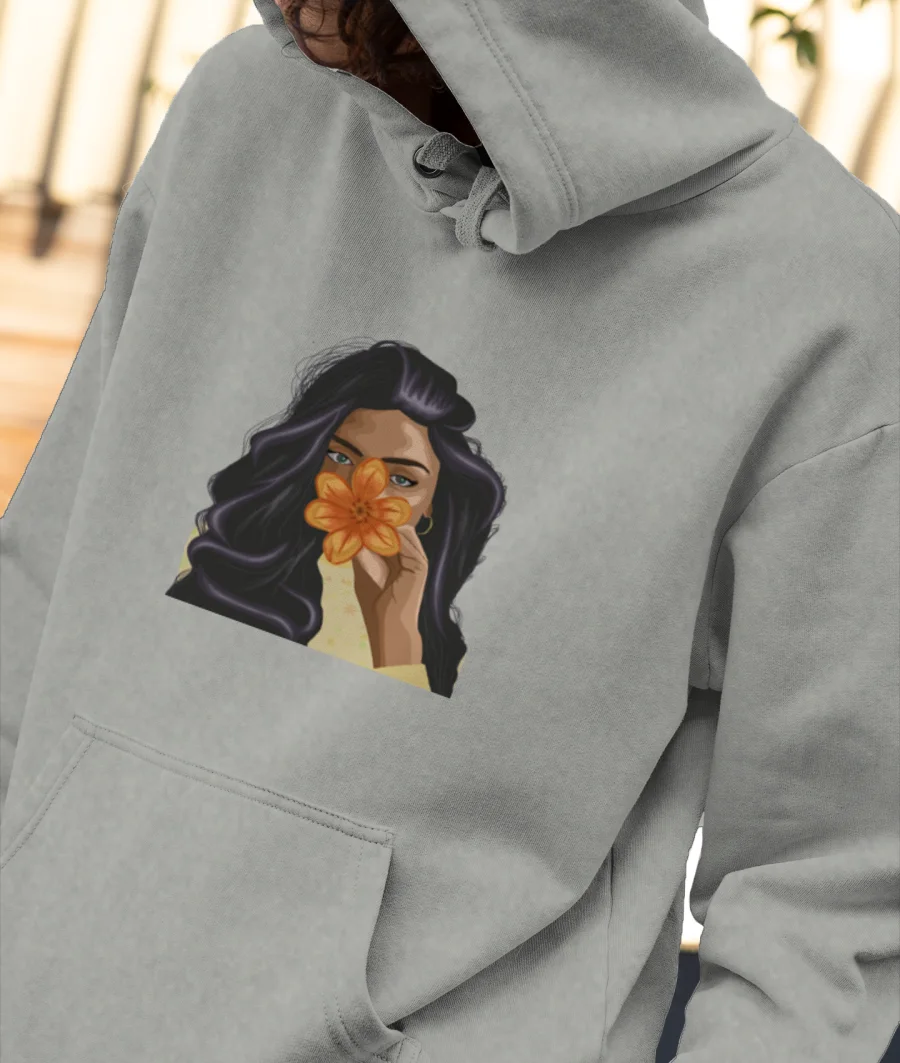 Girl face Front-Printed Hoodie