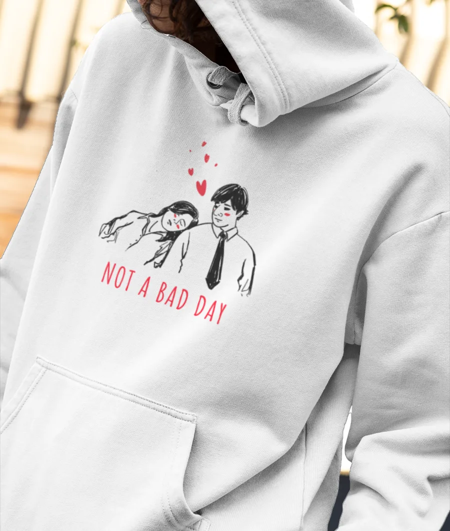 Not a Bad Day - The Office - Jim and Pam Front-Printed Hoodie