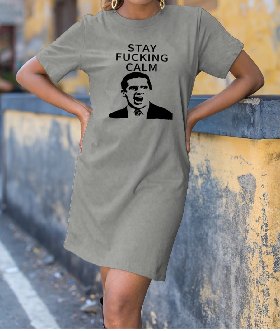 The office-Stay fucking calm T-Shirt Dress