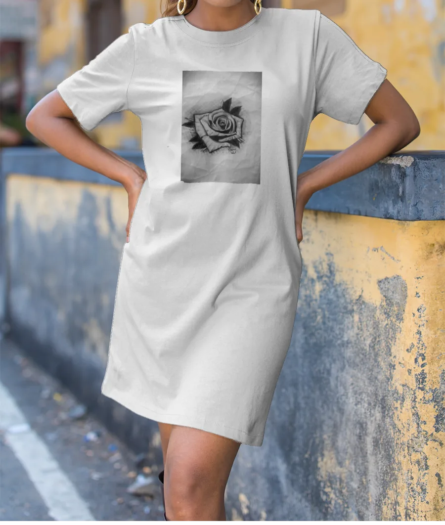 3d flower T-Shirt Dress