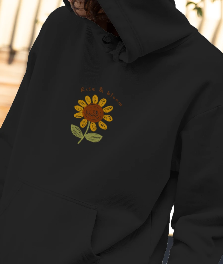 Rise and Bloom Front-Printed Hoodie