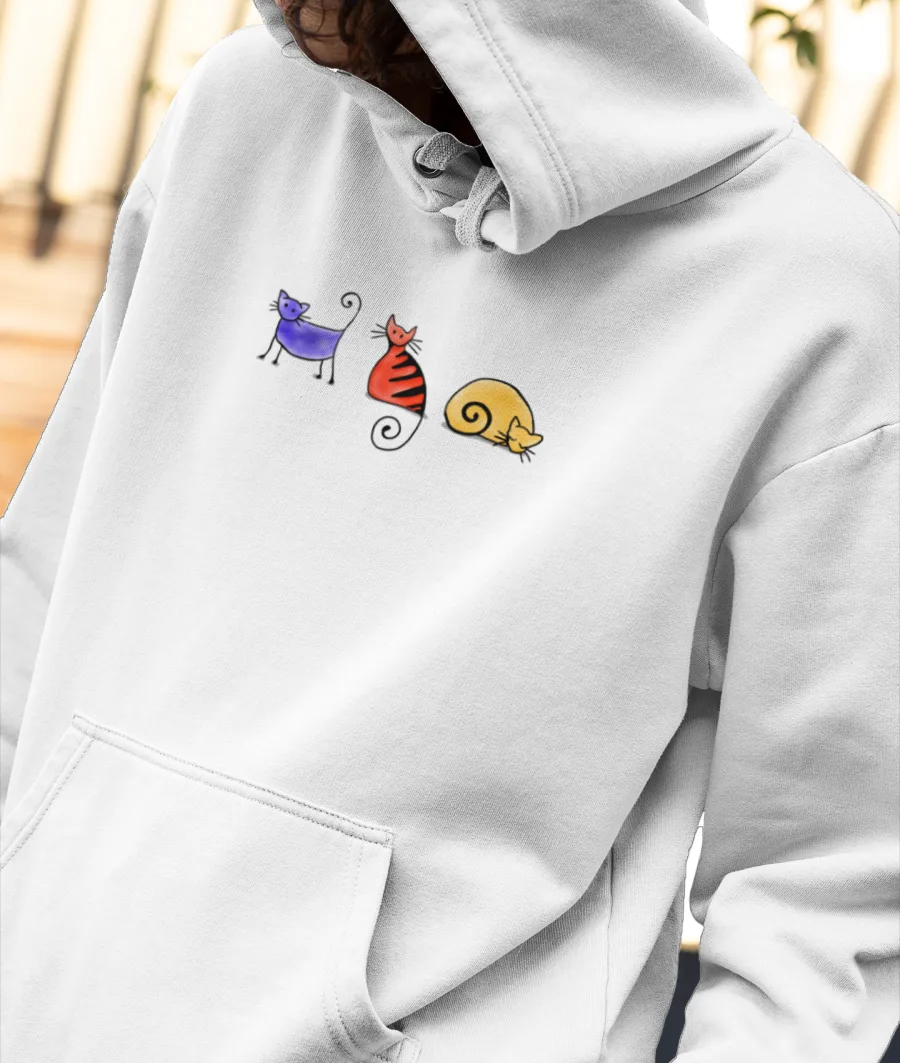 CUTE CATS Front-Printed Hoodie