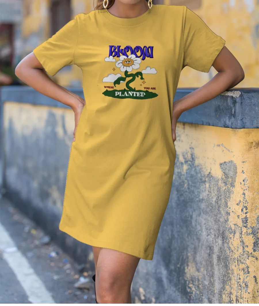 retro plant sayings T-Shirt Dress