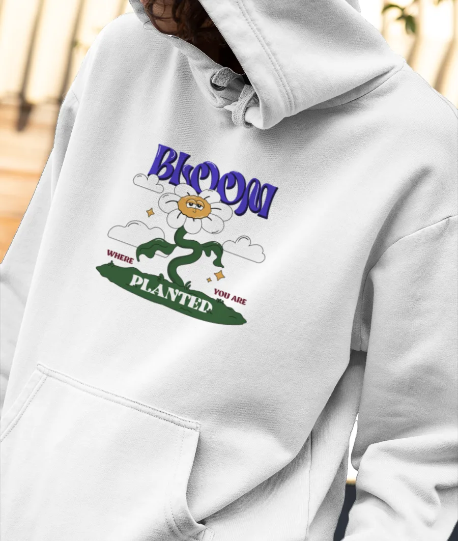 retro plant sayings Front-Printed Hoodie