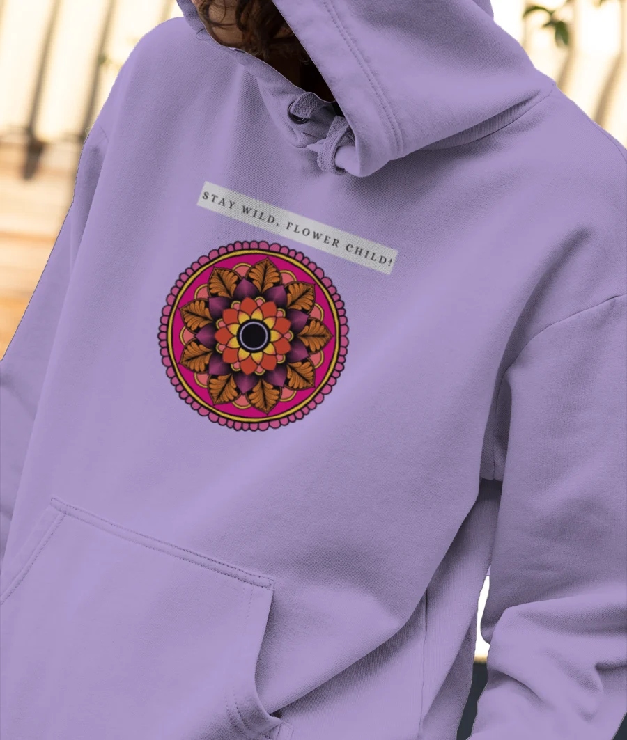 Stay wild, flower child Front-Printed Hoodie