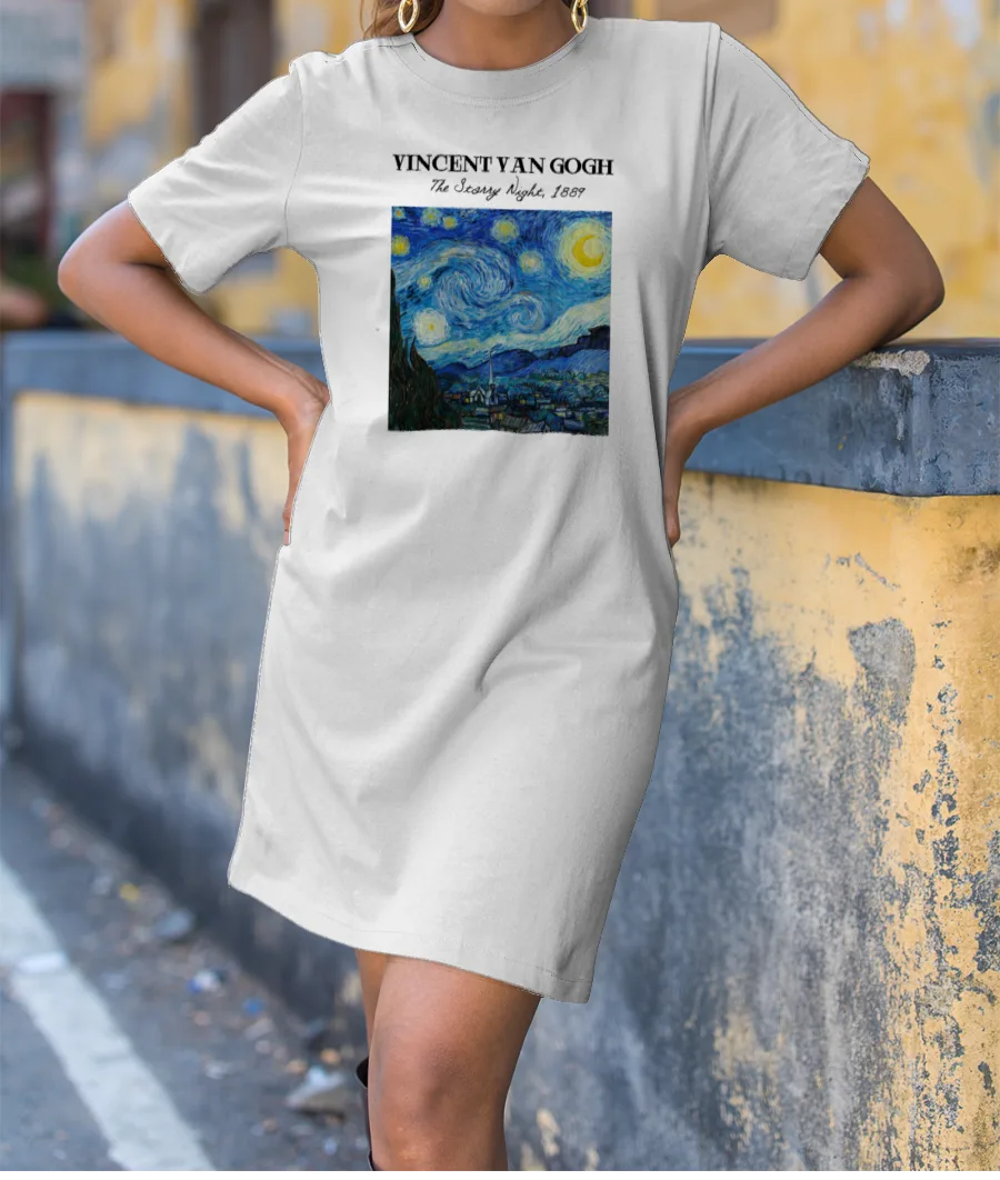 The Starry night by VV Gogh T-Shirt Dress