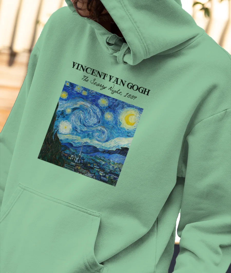 The Starry night by VV Gogh Front-Printed Hoodie