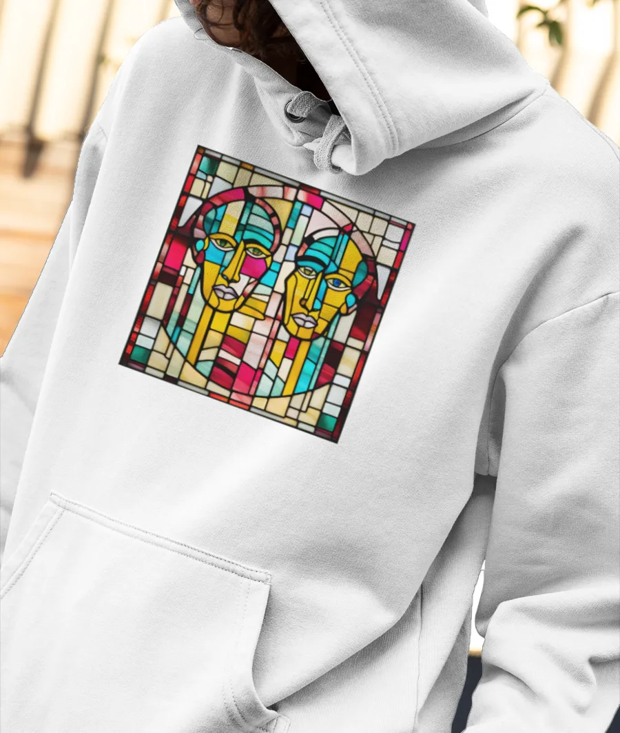 Cubist Stained Glass Art Front-Printed Hoodie