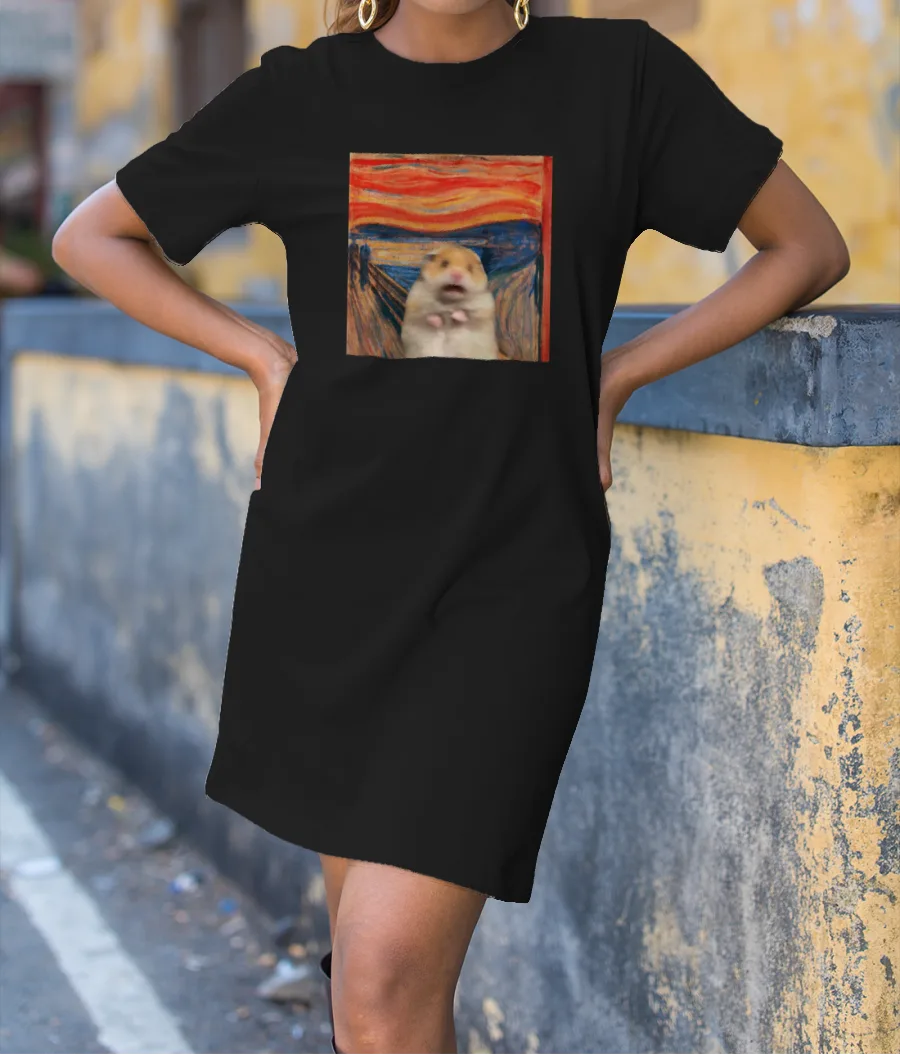 Hamster "scream" T-Shirt Dress