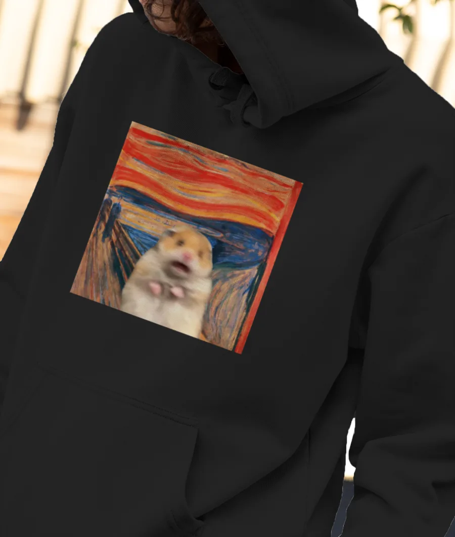 Hamster "scream" Front-Printed Hoodie