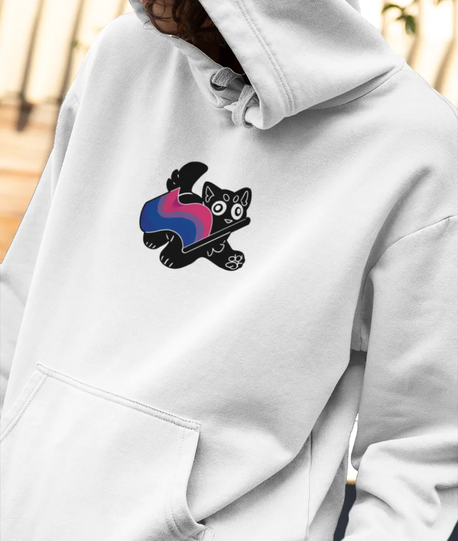 Pride Cat - Bi Front-Printed Hoodie