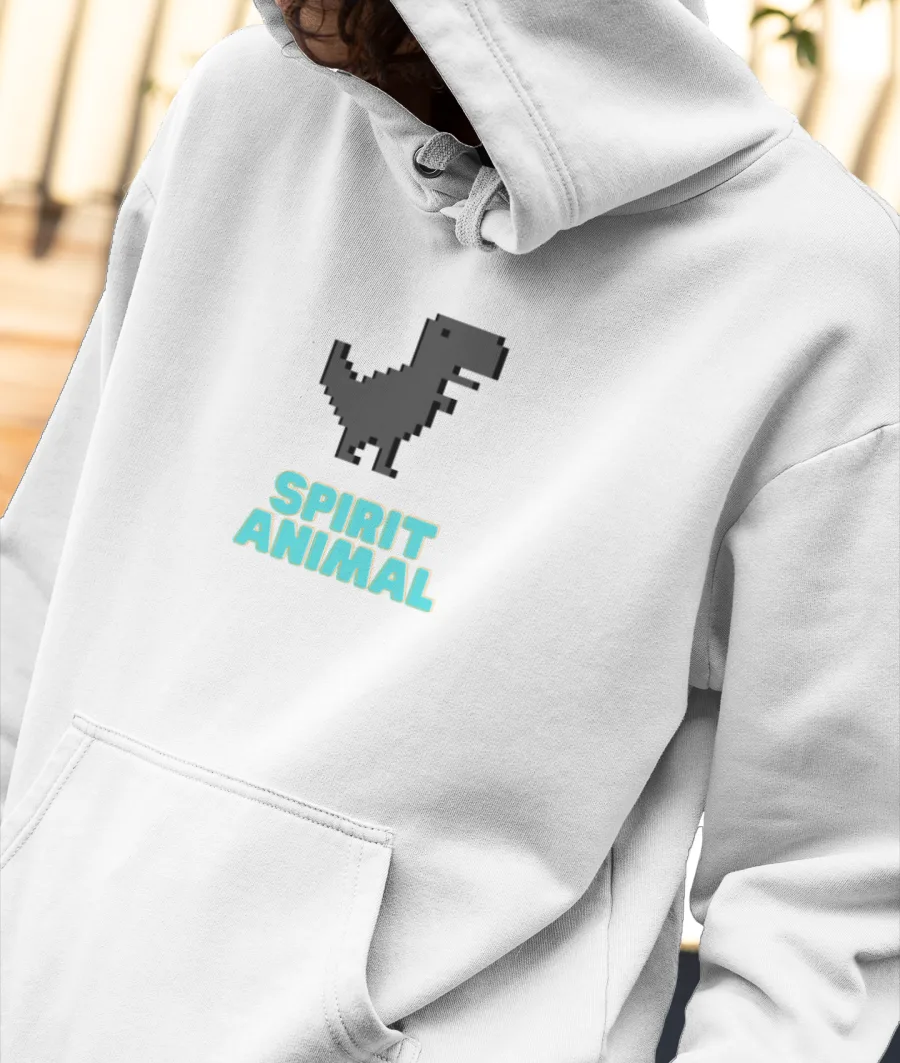 Spirit Dino Front-Printed Hoodie