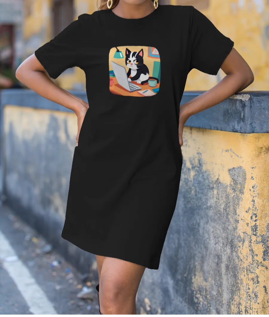 Corporate Kitty T-Shirt Dress