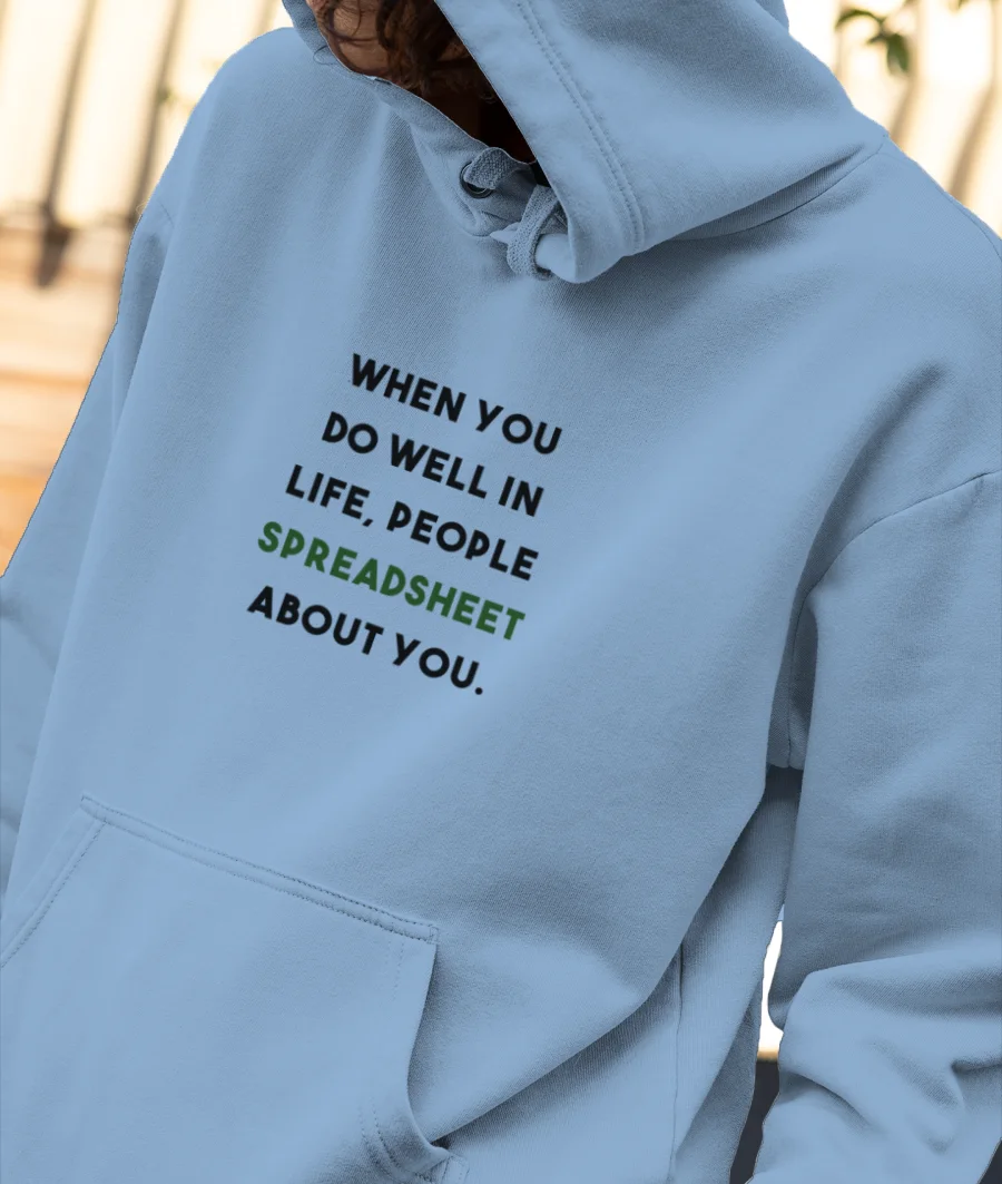 Spreadsheet, a pun Front-Printed Hoodie