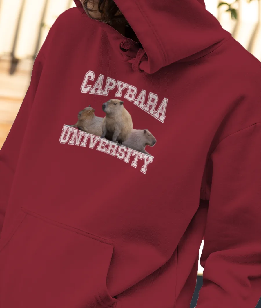 Capybara University Front-Printed Hoodie