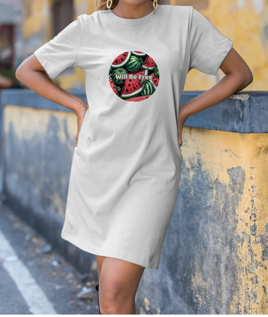 Watermelon - Free Palestine T-Shirt Dress