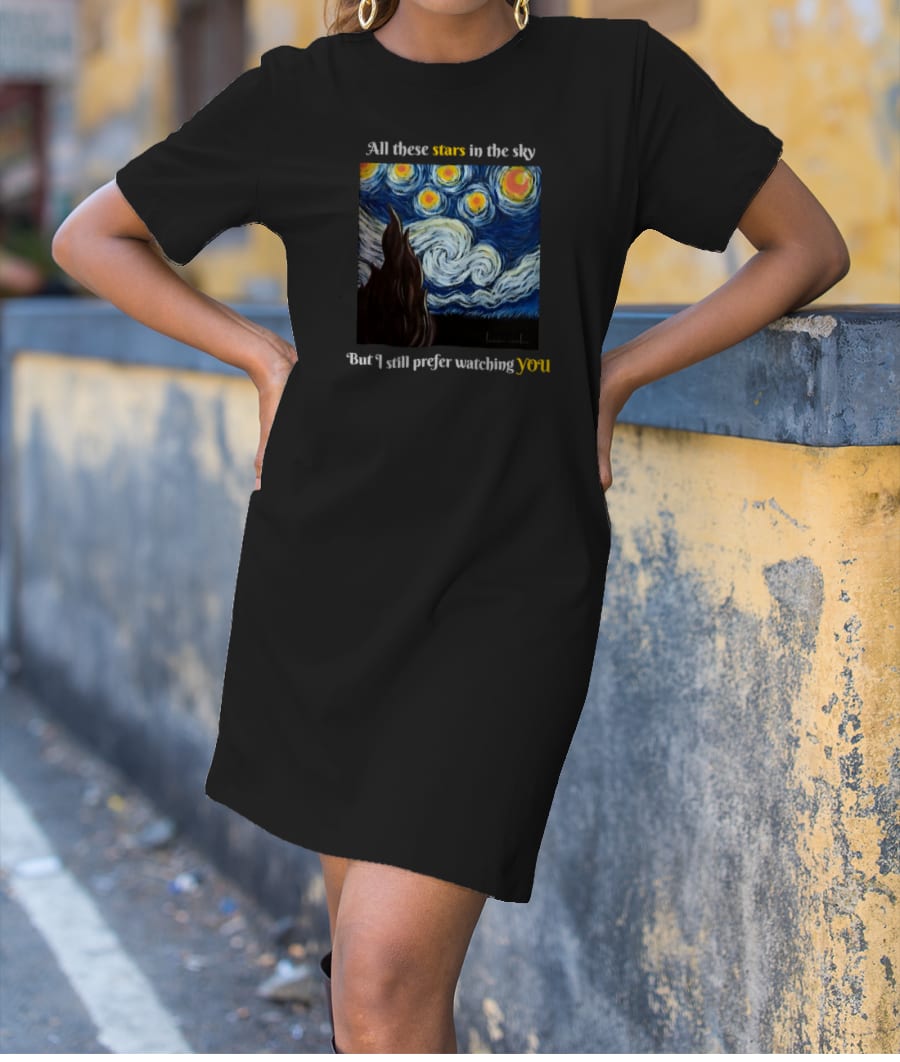 The Starry Night- Lemon Cookie T-Shirt Dress