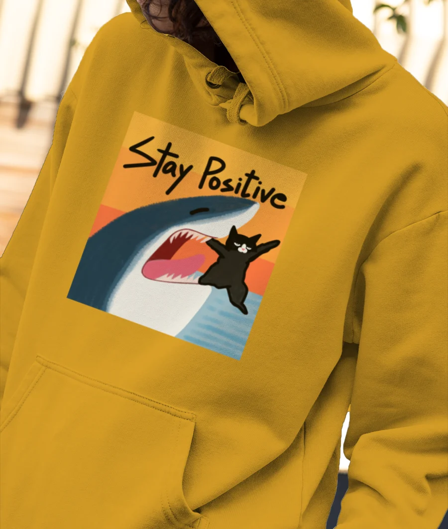 Stay positive Front-Printed Hoodie