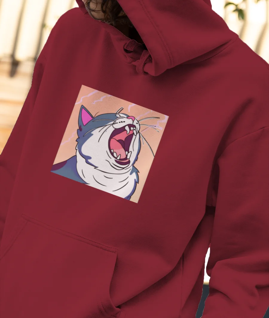 Meow Front-Printed Hoodie