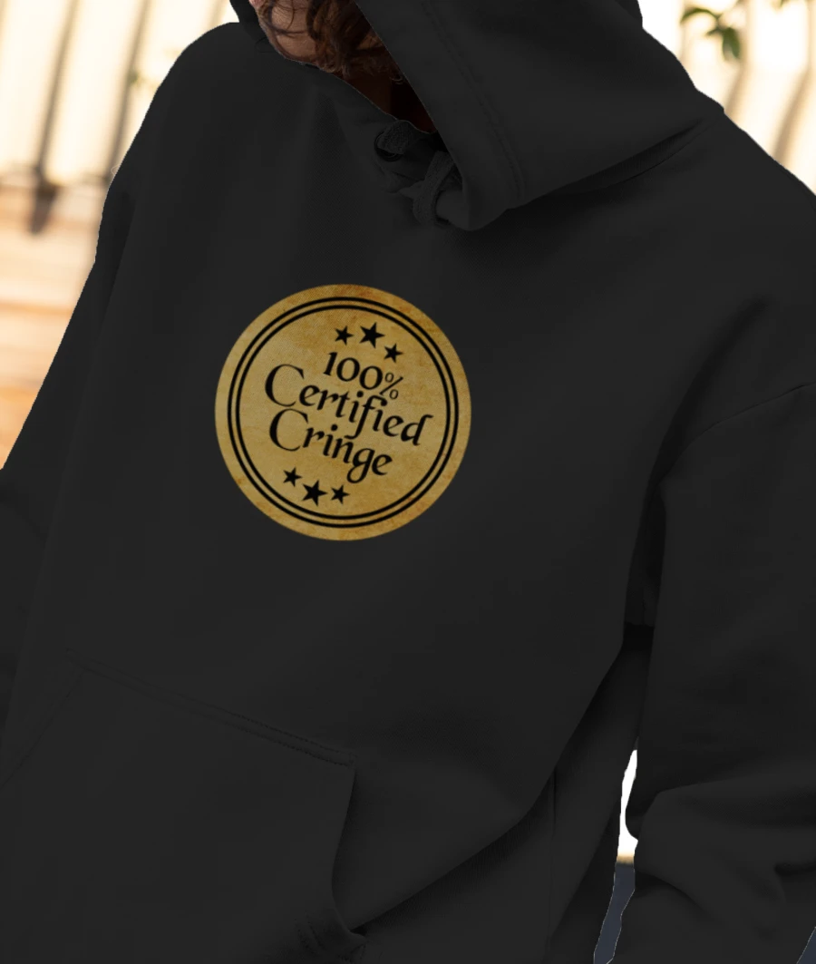 100 % certified cringe Front-Printed Hoodie