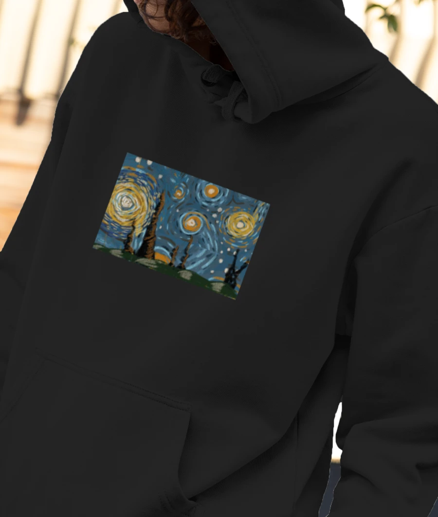 Vincent van gogh themed sketch Front-Printed Hoodie