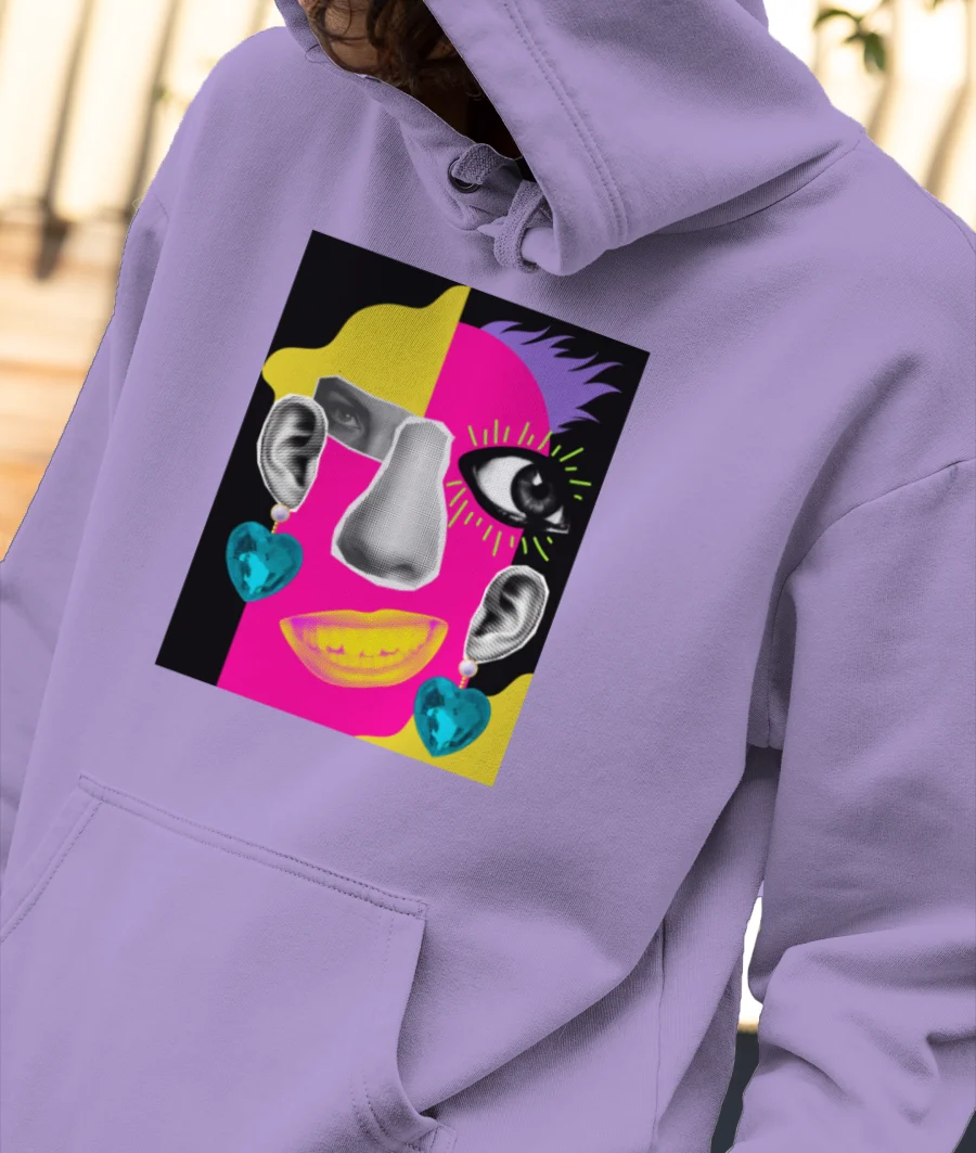 Abstract face collage Front-Printed Hoodie