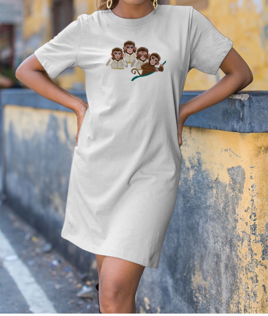 4 monkeys T-Shirt Dress