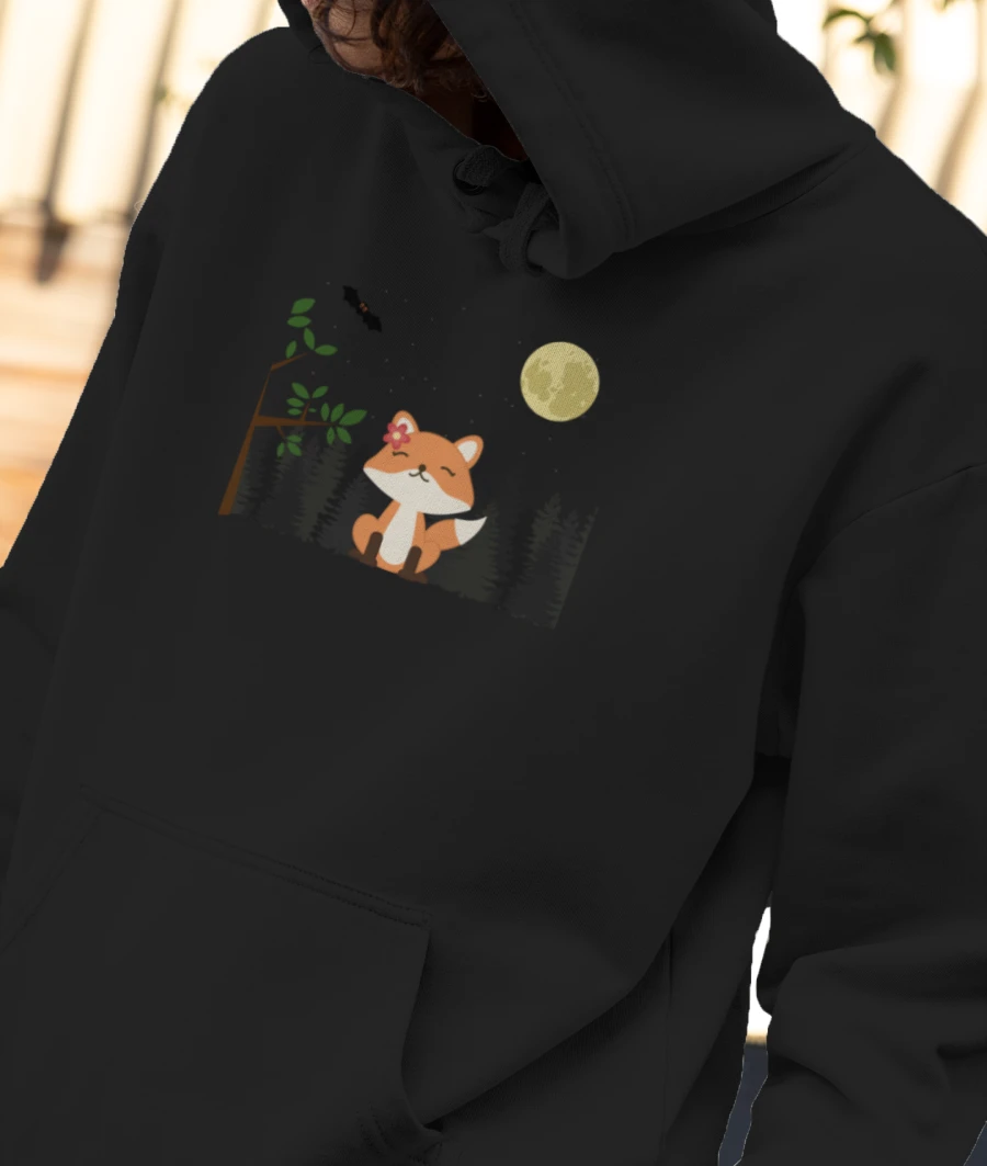 Pretty fox Front-Printed Hoodie