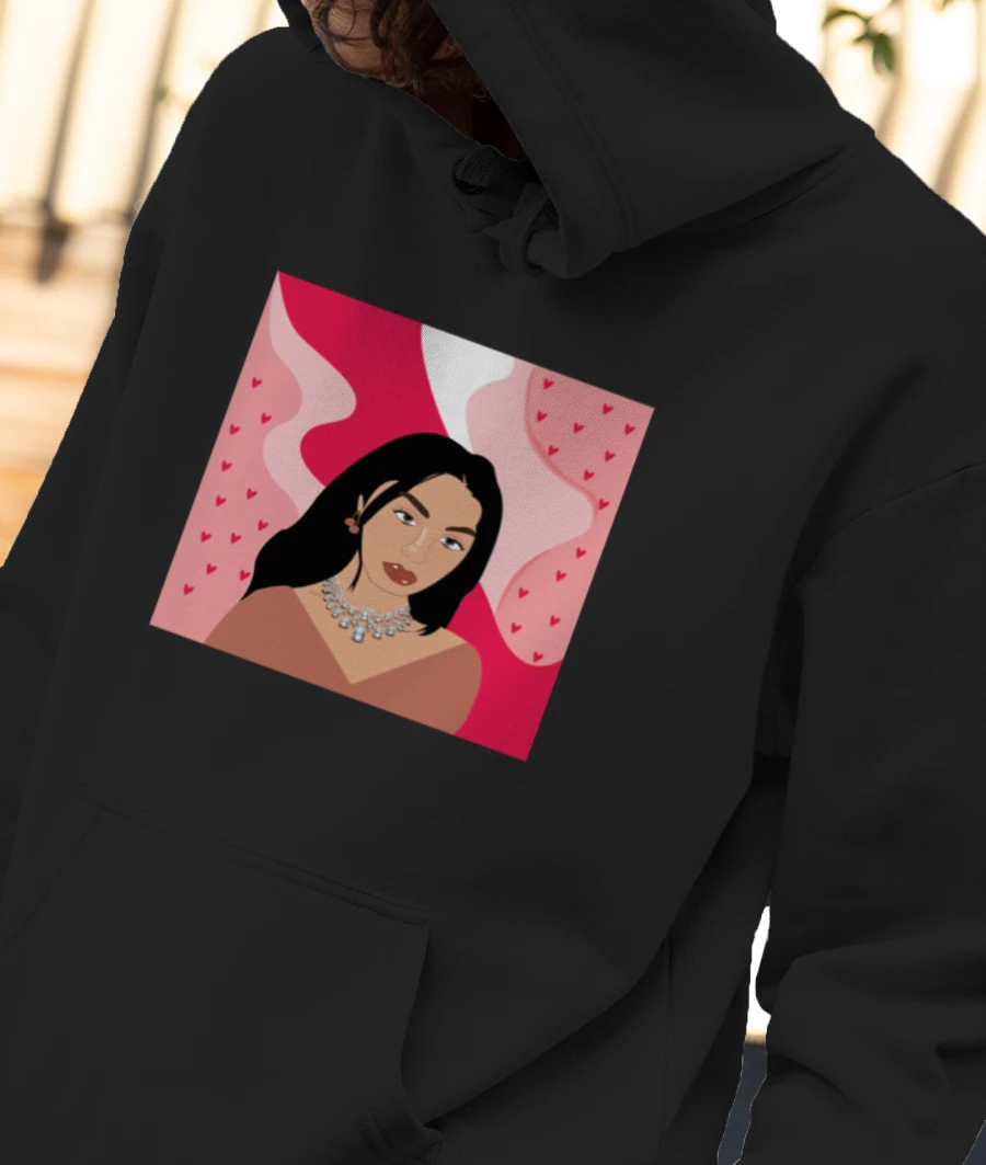 The pink princess Front-Printed Hoodie