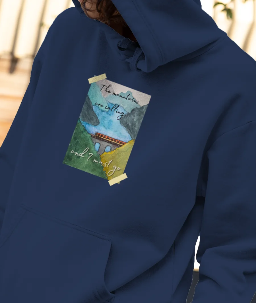 The Mountains are Calling Front-Printed Hoodie