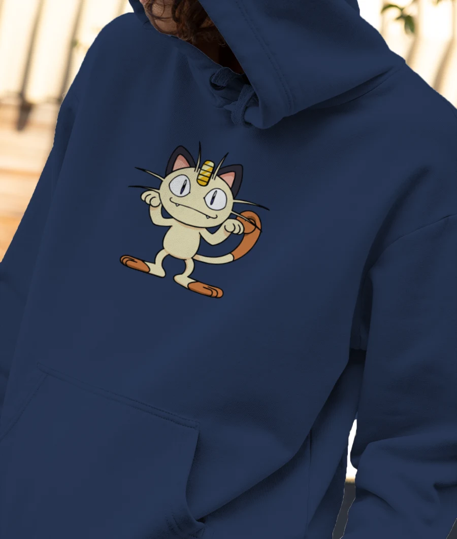 Pokemon Meowth Front-Printed Hoodie