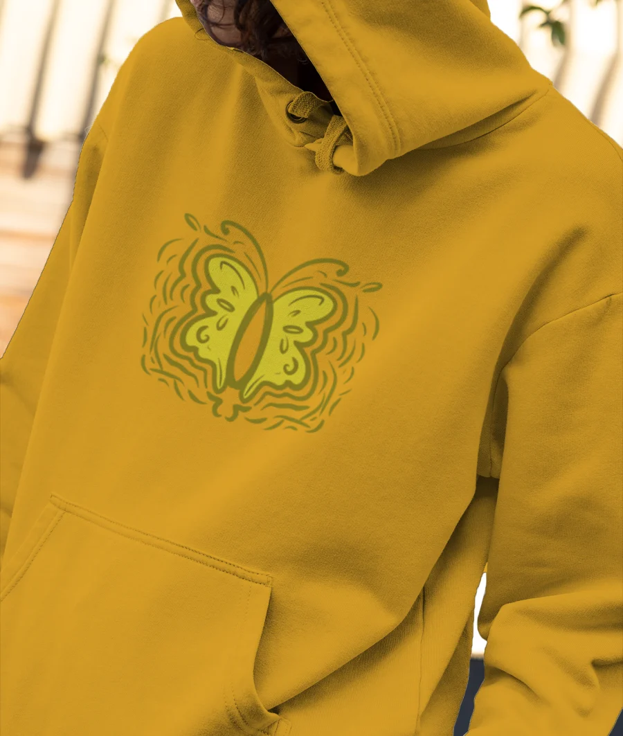 Butterfly green pattern Front-Printed Hoodie