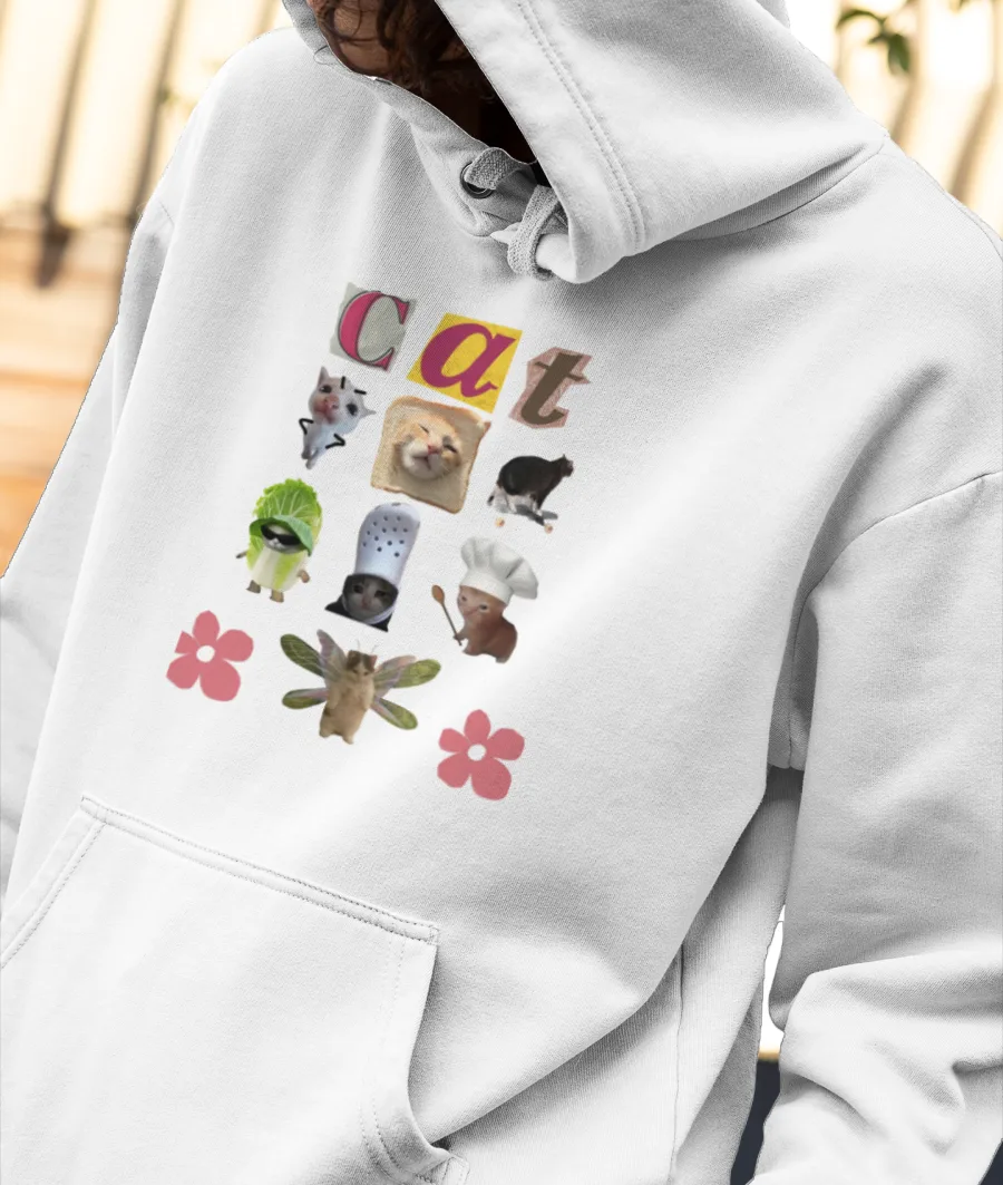 cat memes collab  Front-Printed Hoodie