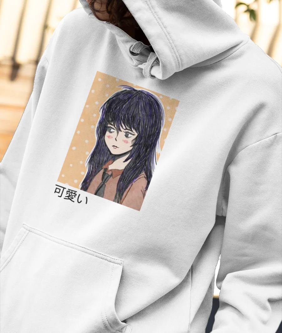 Manga Schoolgirl Front-Printed Hoodie