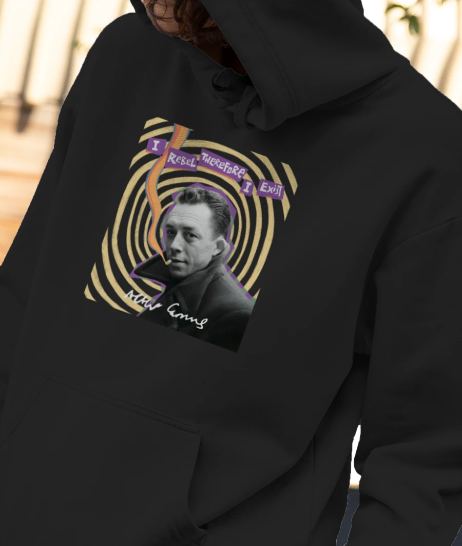 Albert Camus Front-Printed Hoodie