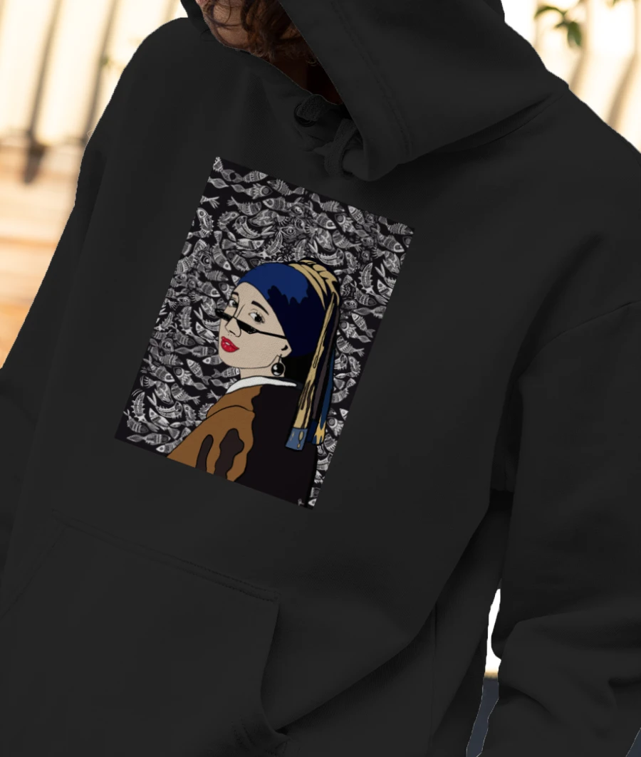 Girl with a Pearl Earring Front-Printed Hoodie
