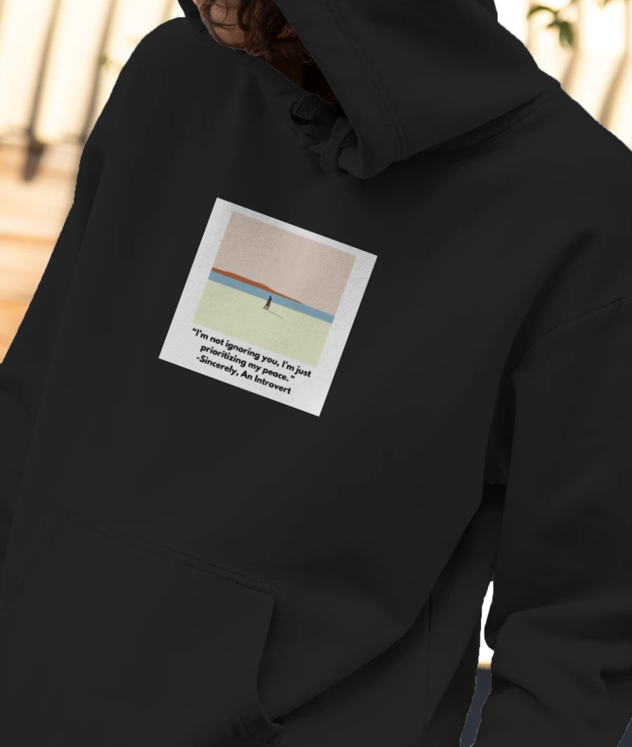 Introverted Front-Printed Hoodie