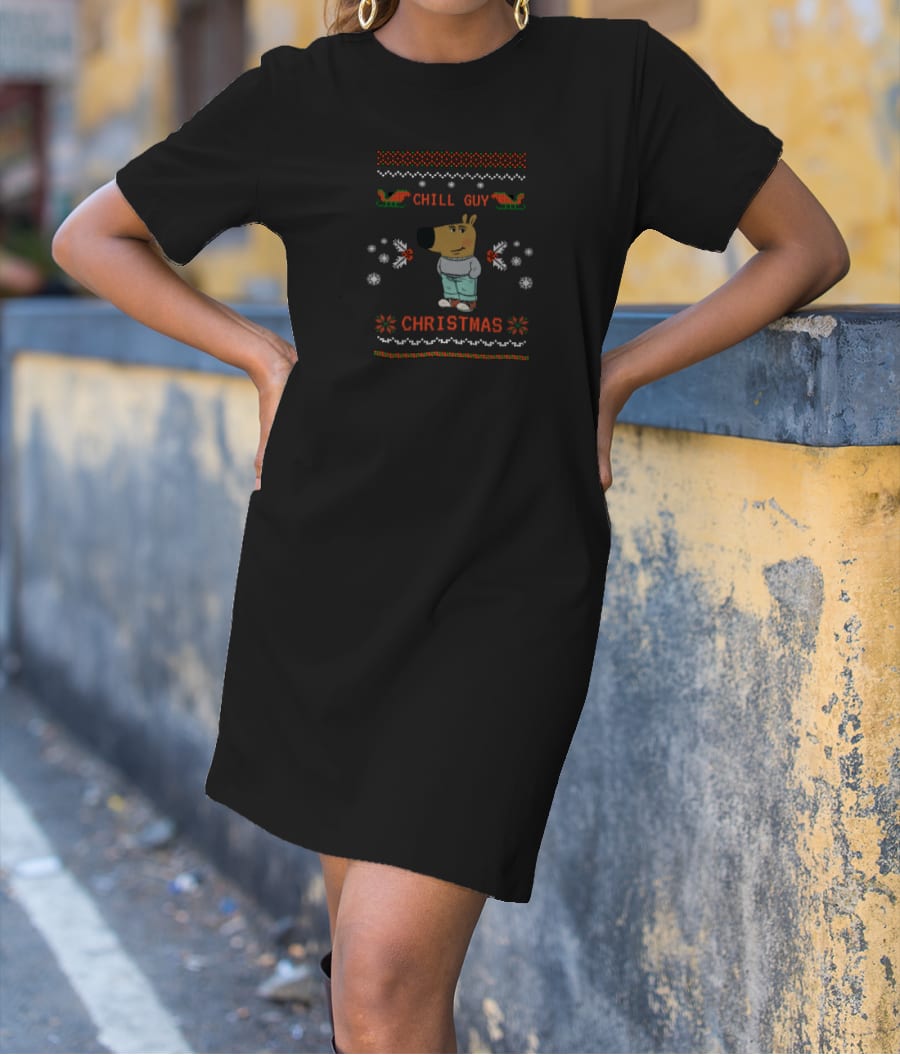 Chill guy christmas T-Shirt Dress