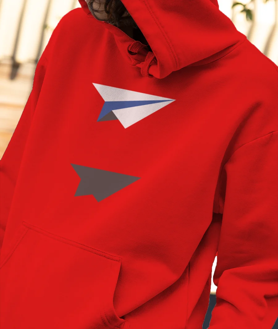 PAPER PLANE Front-Printed Hoodie